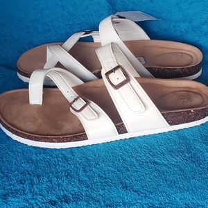 Women's White Sandals Size 10W